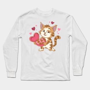 CUTE CAT FOR VALENTINE DAYA Long Sleeve T-Shirt